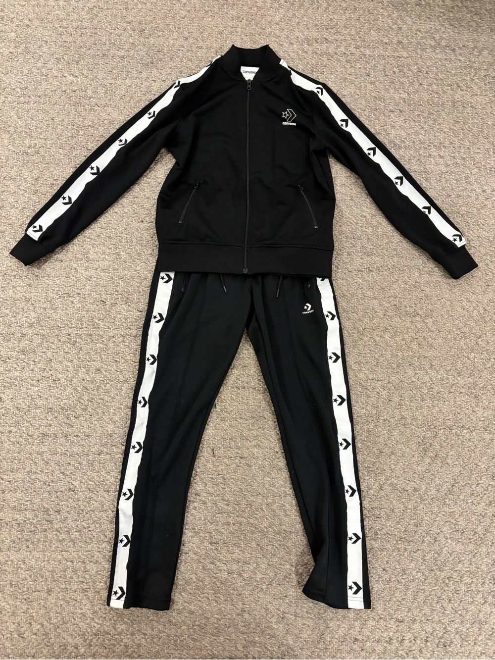 Converse Black Jacket with White Chevron-Star Logo